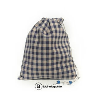 Petit Sac Pochon - Carreaux bleus