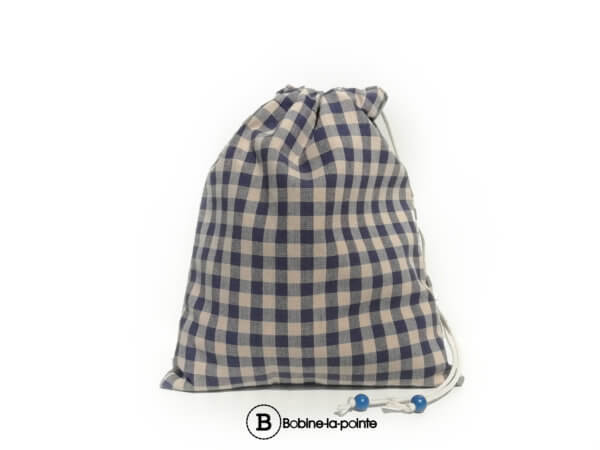 Petit Sac Pochon - Carreaux bleus
