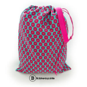 Moyen Sac Pochon - Fleur fuchsia