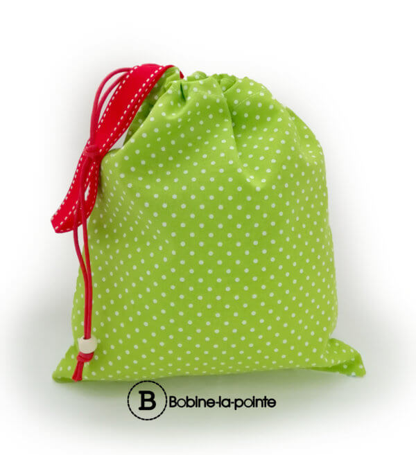Petit Sac Pochon - Fleur verte – Image 2