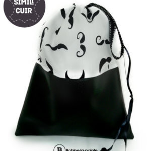 Moyen Sac Pochon - Moustache/simili cuir