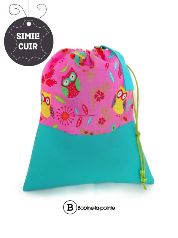 Moyen Sac Pochon - Hibou/simili cuir