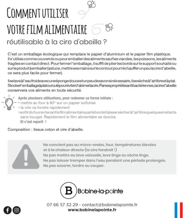 Film alimentaire à la cire d'abeille - Pétale – Image 3