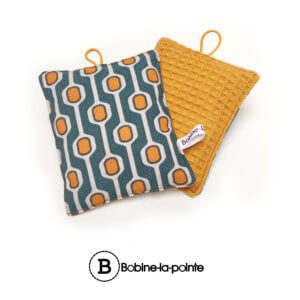Eponge- graphique vintage - tissu nid d'abeille