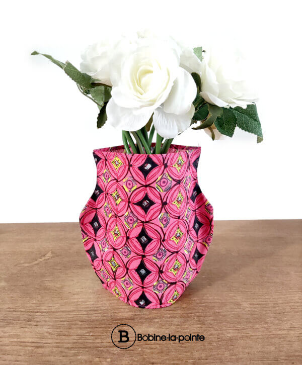 Cache pot - graphique rouge